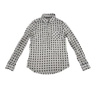 Merona White Button Up Long Sleeve Pointed Collar Shirt Size Small Women’s